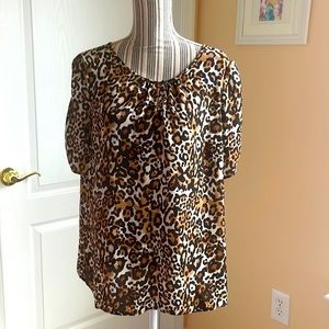 TALBOTS LEOPARD PRINT BLOUSE
